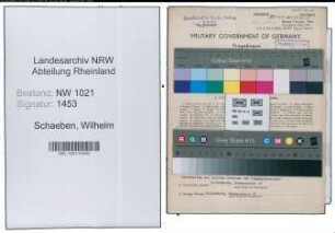 Entnazifizierung Wilhelm Schaeben , geb. 05.09.1891 (Maschinensetzer)