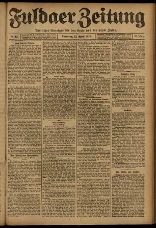 Ausgabe vom Dienstag, den 12. April 1921.