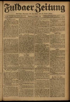 Ausgabe vom Dienstag, den 12. April 1921.