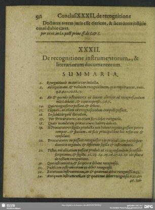 XXXII. De recognitione instrumentorum, & literariorum documentorum