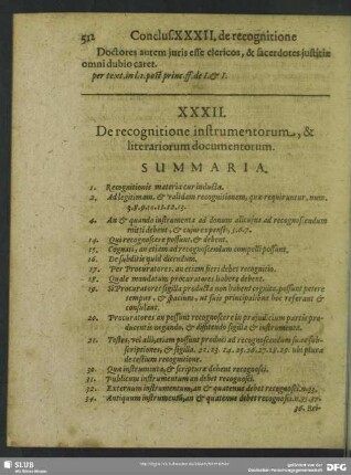 XXXII. De recognitione instrumentorum, & literariorum documentorum