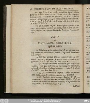 Cap. V. Matrimonii Constituti Effectibus.