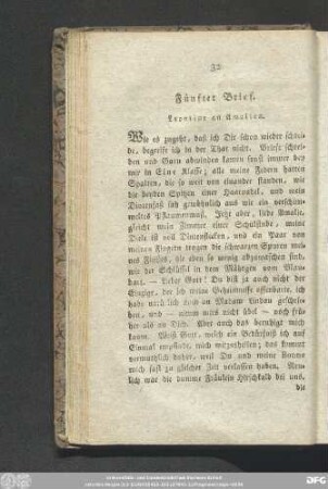 Fünfter Brief. Leontine an Amalien.