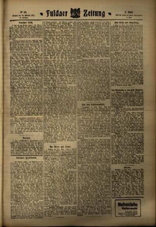Zweite Ausgabe vom Montag, den 13. Februar 1911.