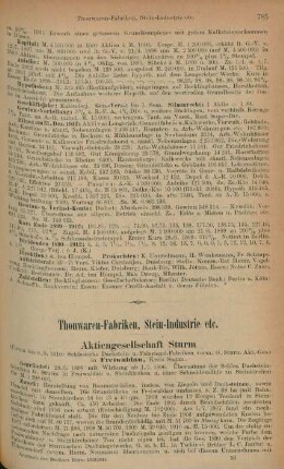 Thonwaren-Fabriken, Stein-Industrie etc.