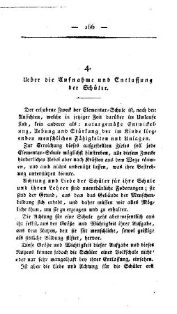 Ueber die Aufnahme und Entlassung der Schüler