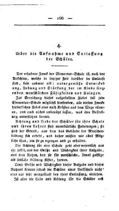 Ueber die Aufnahme und Entlassung der Schüler