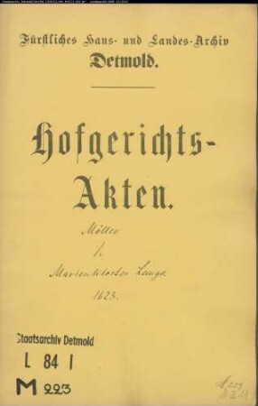 Möller, Hermann in Lemgo gegen Marienkloster (St. Marien) in Lemgo - Streitiger Garten