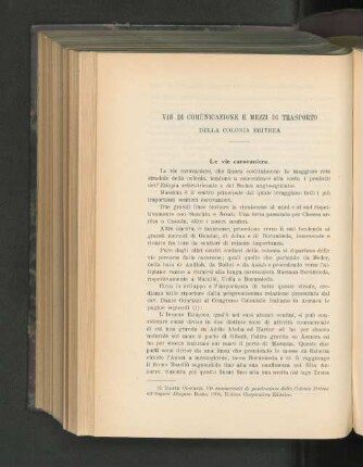 Vie Di Comunicazione E Mezzi Di Trasporto Della Colonia Eritrea.