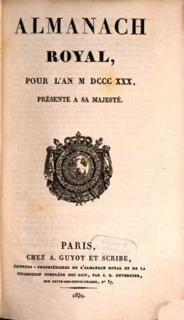 Almanach royal. 1830