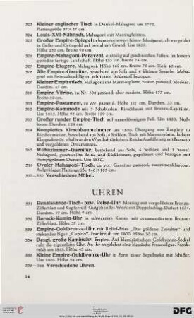 Uhren (Nr. 331-344)