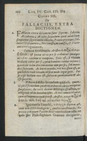 Caput III. De Fallaciis, Extra Dictionem.