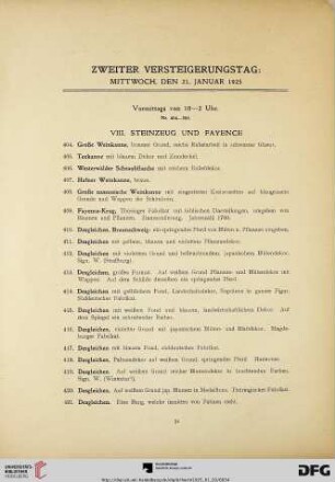 Zweiter Versteigerungstag (Nr. 404-586)