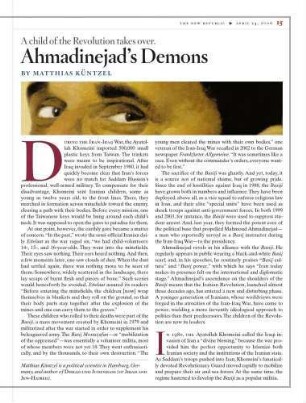 Ahmadinejad's demons : a child of the revolution takes over