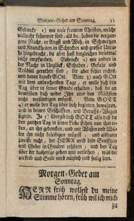 Morgen-Gebet am Sonntag.