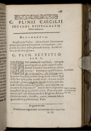 C. Plinii Caecilii Secundi Epistolarum liber octavus
