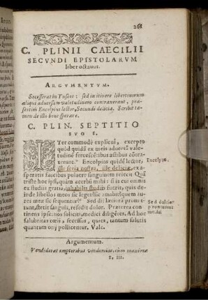 C. Plinii Caecilii Secundi Epistolarum liber octavus