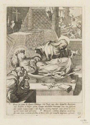Heilige Katharina von Siena betet für die Toten, Blatt 13 der Folge "Leben und Wunder der heiligen Katharina von Siena"