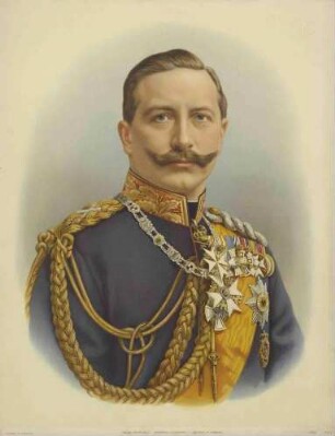 Kaiser Wilhelm II., König von Preußen, in Uniform mit Orden u. a. pour le mérite, Brustbild