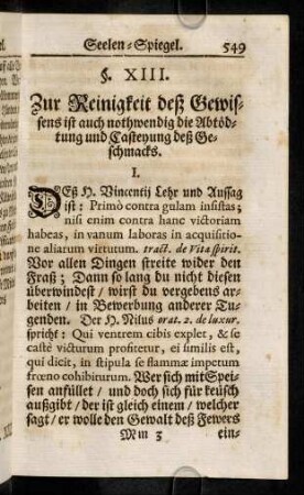 549-551, I. Deß h. Vincentij Lehr und Aussag ist: Primo contra ...