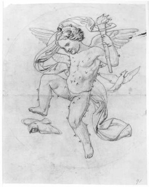 Der Morgen : Rietschel, Ernst. Tageszeiten-Reliefs. Der Morgen. Bleistift auf elfenbeinfarbenem Velin; 22 x 17,7 cm. Frühjahr 1849. Privatbesitz. WVZ 299
