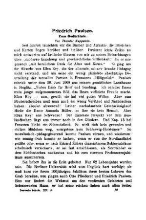 Friedrich Paulsen : zum Gedächtnis