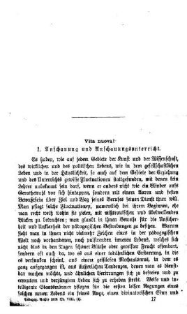Vita nuova : 1. Anschauung und Anschauungsunterricht