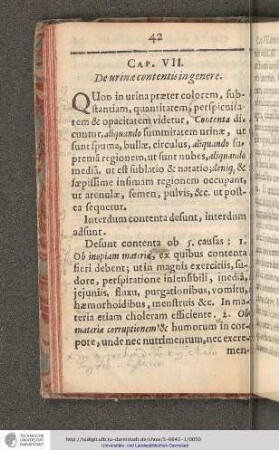 Cap. VII. De Urina contentis in genere