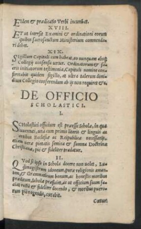 De Officio Scholastici.