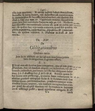 Tit. XIV. De Obligationibus. - Tit. XVII. De Duobus reis stipulandi & promittendi.