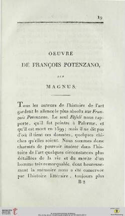 Oeuvre de François Potenzano dit Magnus