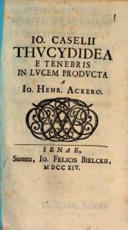 Io. Caselii Thvcydidea