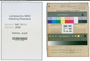 Entnazifizierung Josef Kehren , geb. 20.10.1899 (Kaufmann)
