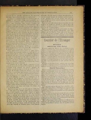 Courrier de l'Etranger.
