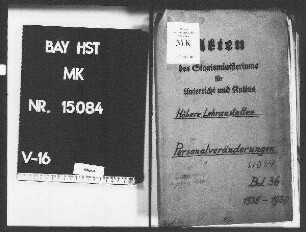Lehrpersonal. Personalveränderungen (Ruhestand, Versetzung, Beförderung usw.)