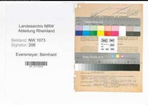 Entnazifizierung Bernhard Eversmeyer , geb. 04.04.1906 (Lehrer)