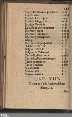 Cap. XIII. Odorata ab Animalibus sumpta