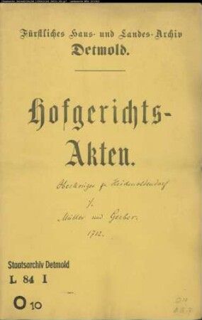Oberkrüger, Joh. Jobst zu Heidenoldendorf gegen Hermann Müller zu Kachtenhausen und Gerber zu Meiersfeld - Brautschatzforderung