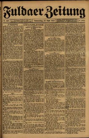 Ausgabe vom Donnerstag, den 30. September 1920.