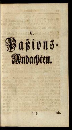 V. Paßions-Andachten