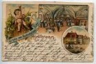 "Gruss vom Rathskeller zu Heilbronn" - Rathaus, Ratskeller (Innenansicht)