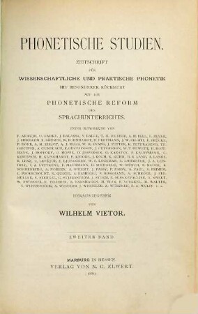 Phonetische Studien. 2. 1888/89