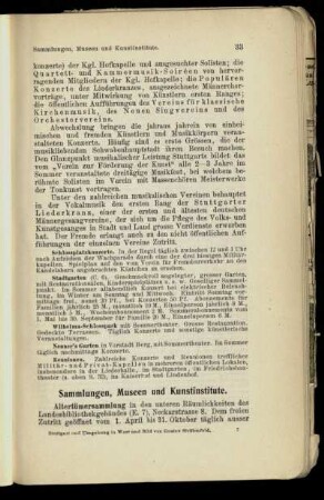 Sammlungen, Museen und Kunstinstitute.