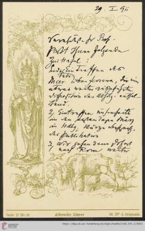 Brief von Aby Moritz Warburg an Franz Boll