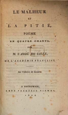 Le malheur et la pitie
