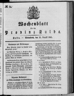 Nr. 34, Ausgabe vom 23. August 1845