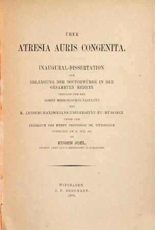 Über Atresia auris congenita