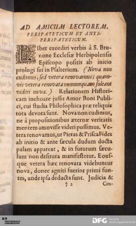 Ad Amicum Lectorem