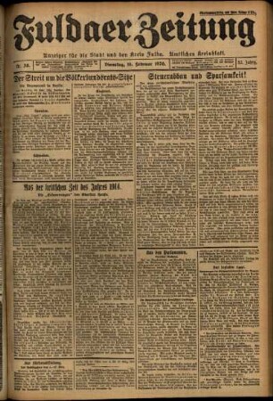 Ausgabe vom Dienstag, den 16. Februar 1926.