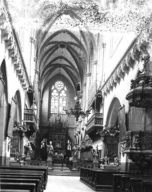 Breslau. Dom Sankt Johannes der Täufer auf der Dominsel (1244/1272, Anfang 14. Jahrhundert/1580). Inneres nach Ostnordost